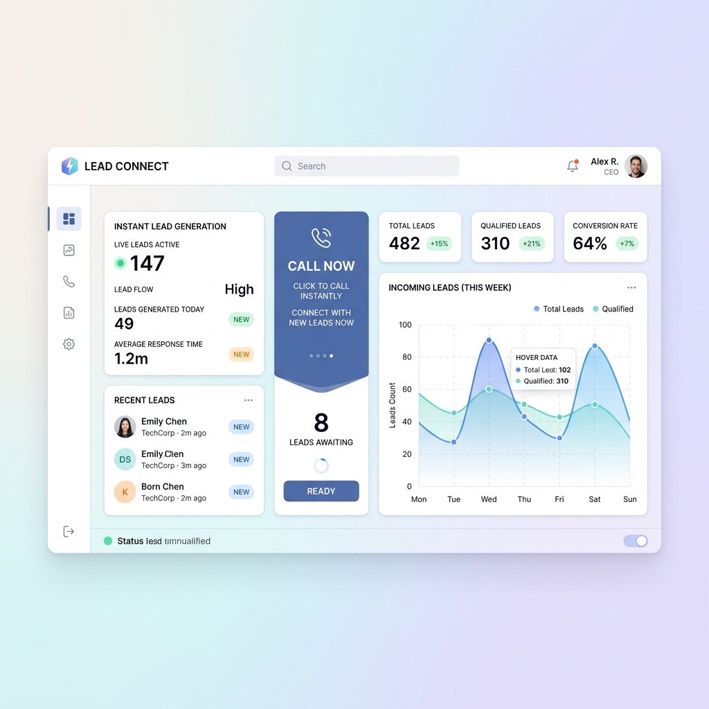 Instant lead generation dashboard